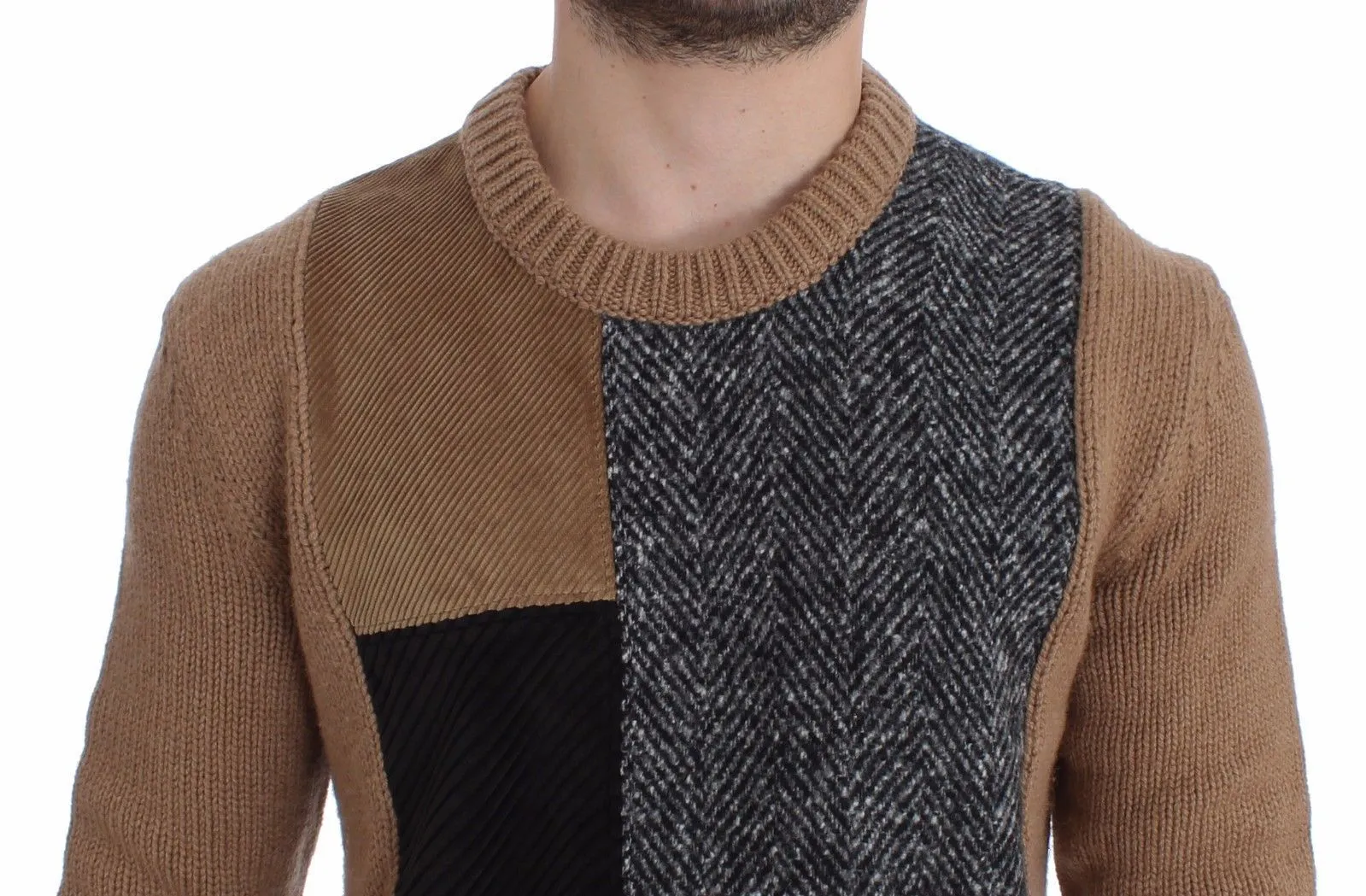 Brown Camel Wool Knitted Sweater Pullover