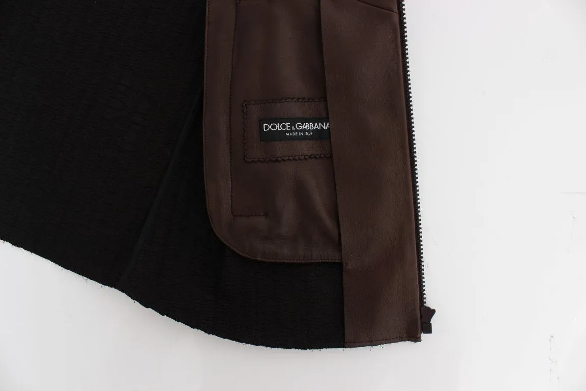 Brown Leather Jacket Biker Coat