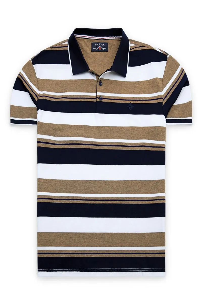 BROWN STRIPED POLO