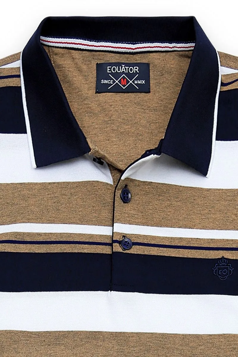 BROWN STRIPED POLO
