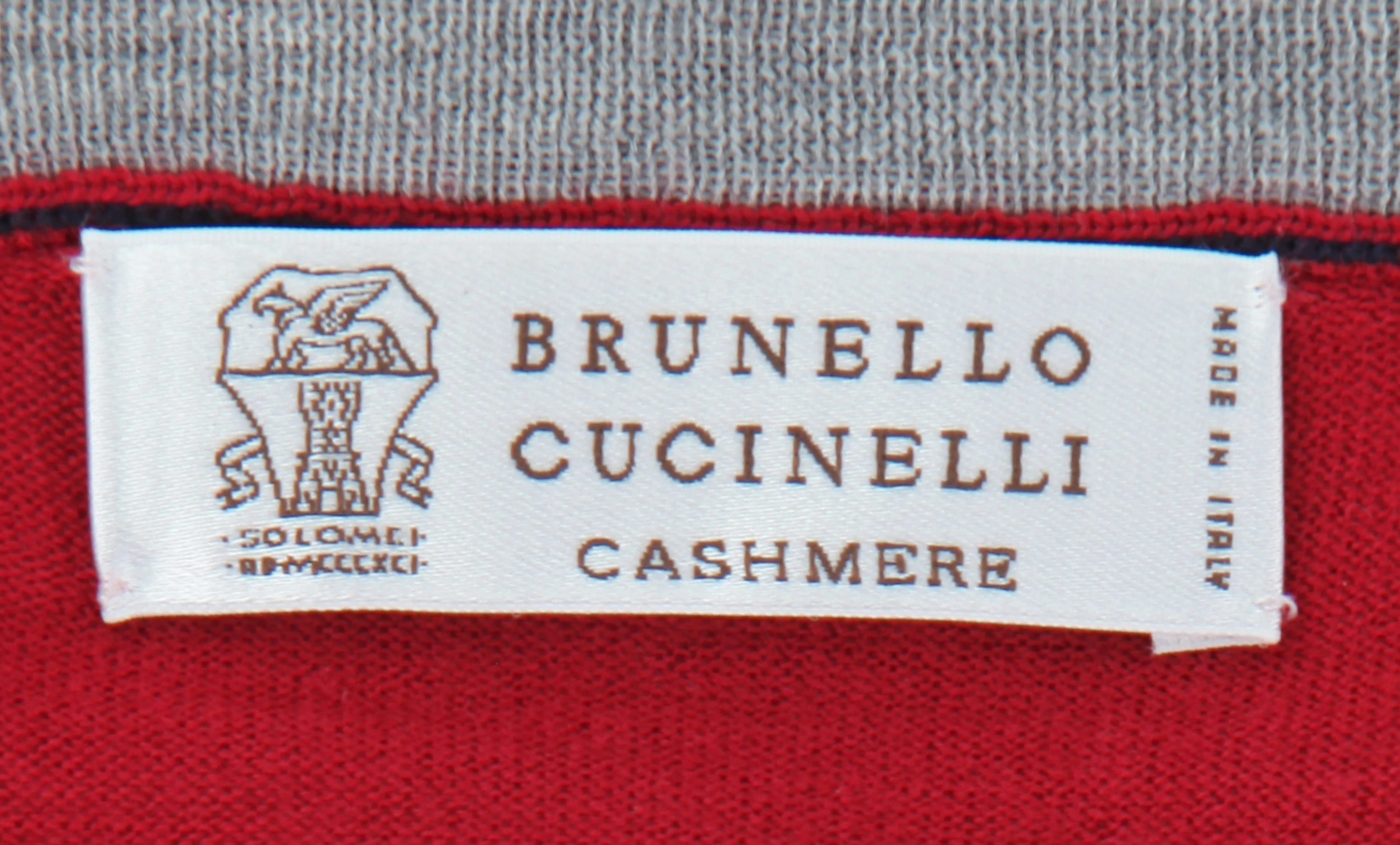 Brunello Cucinelli Red V-Neck Sweater