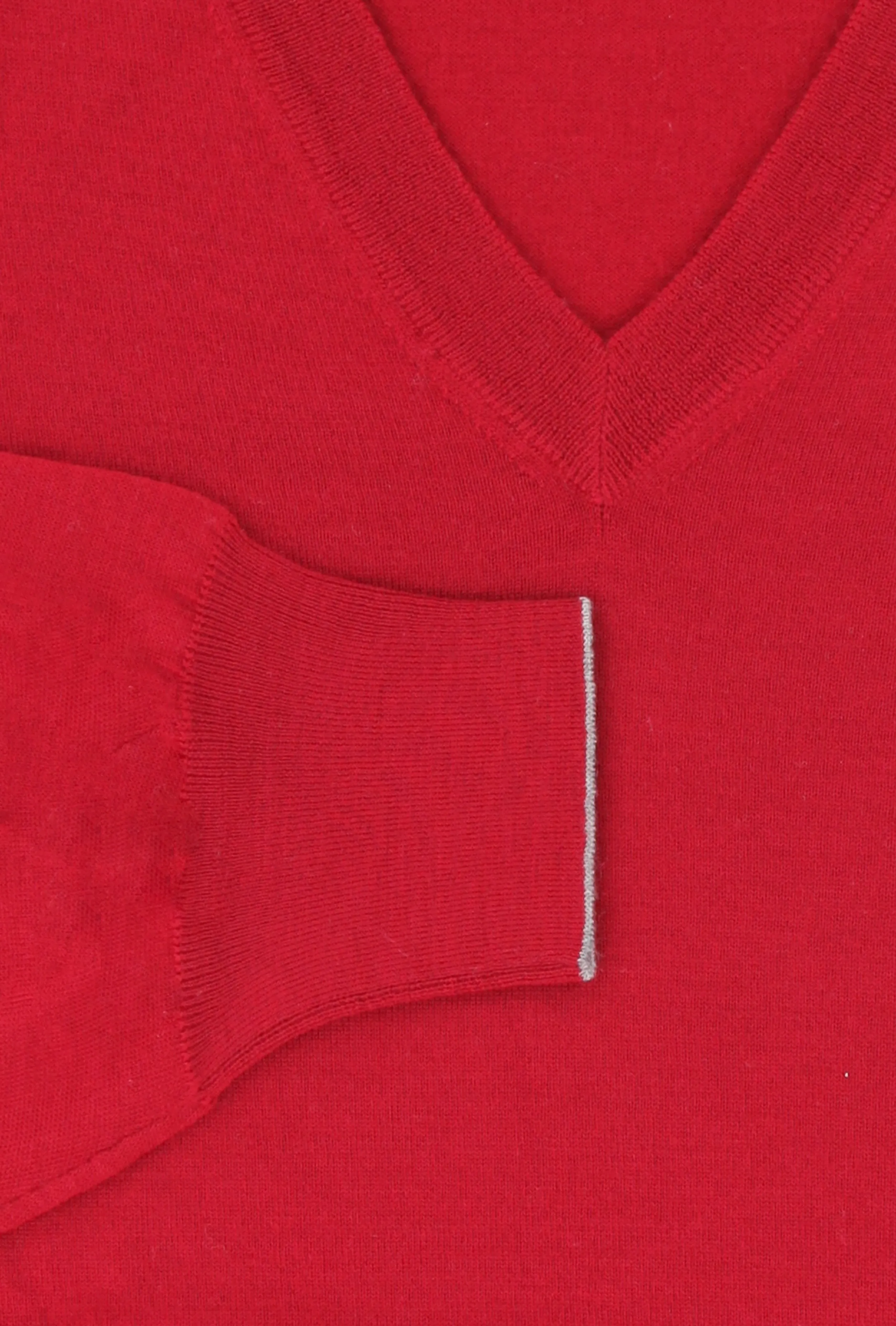 Brunello Cucinelli Red V-Neck Sweater