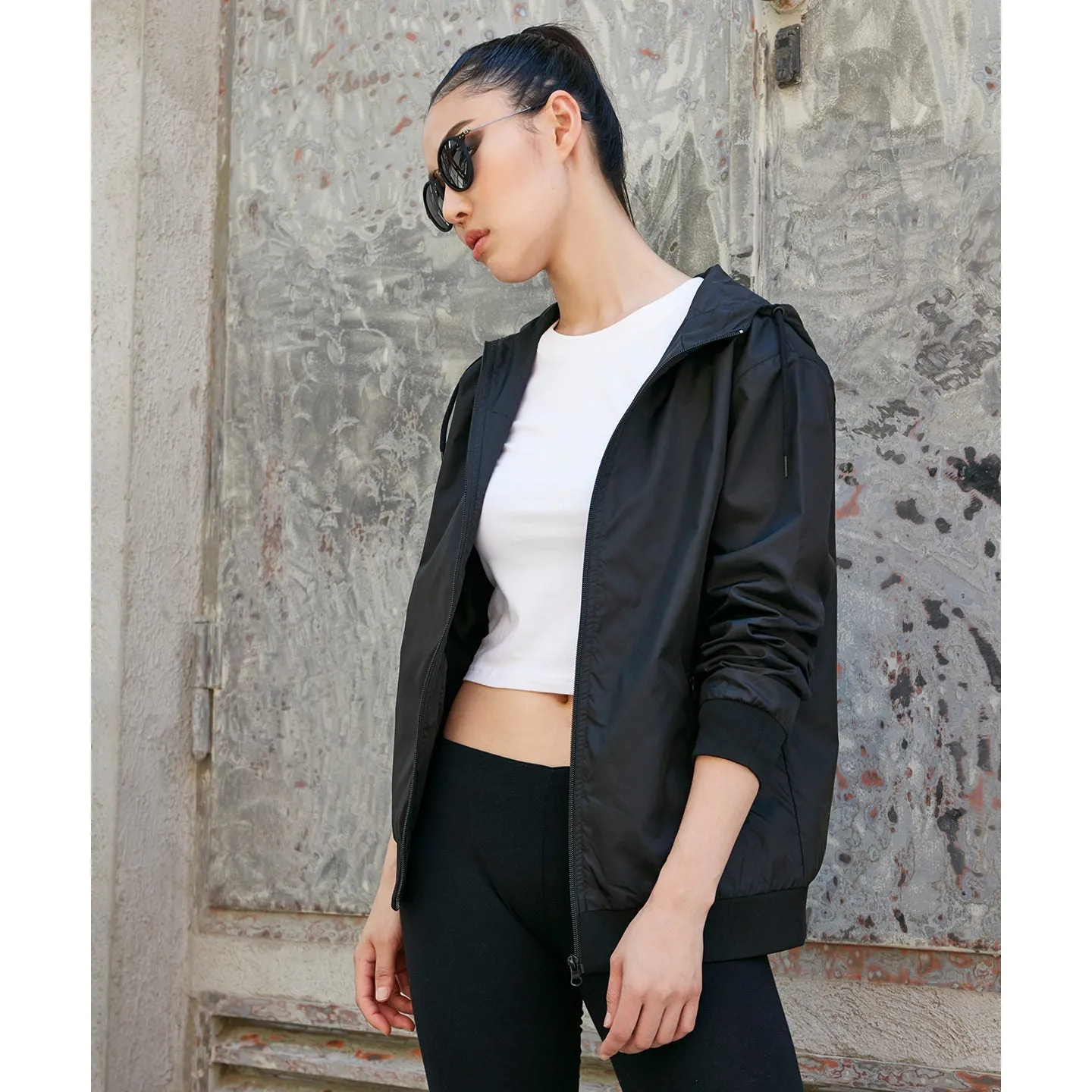 Build Your Brand Women's Two-Tone Tech Windrunner Jacket