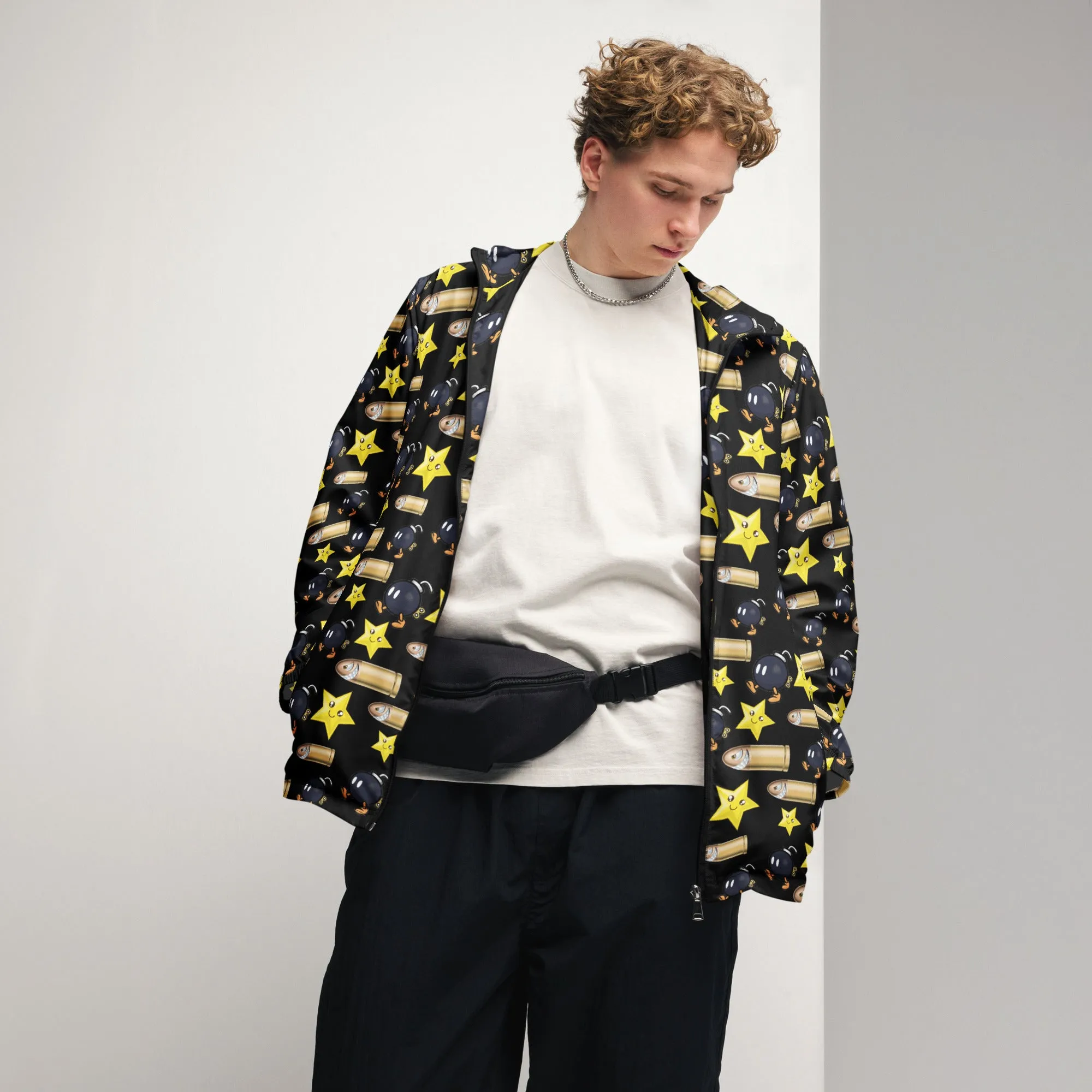 Bullet Bomb Star Men’s Windbreaker - Black