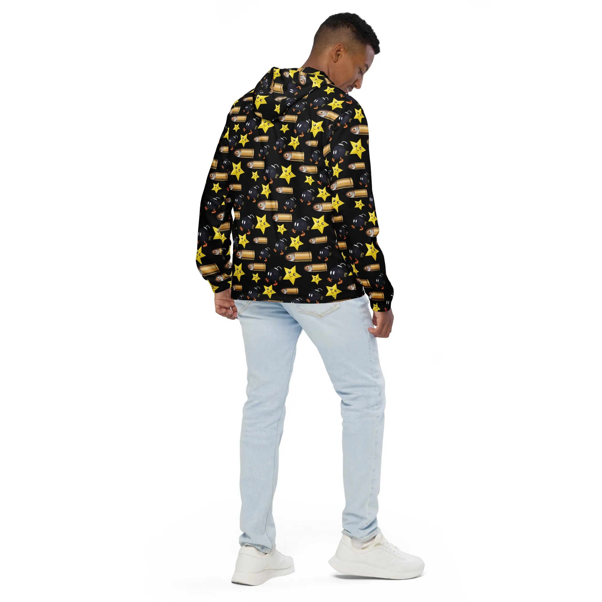 Bullet Bomb Star Men’s Windbreaker - Black