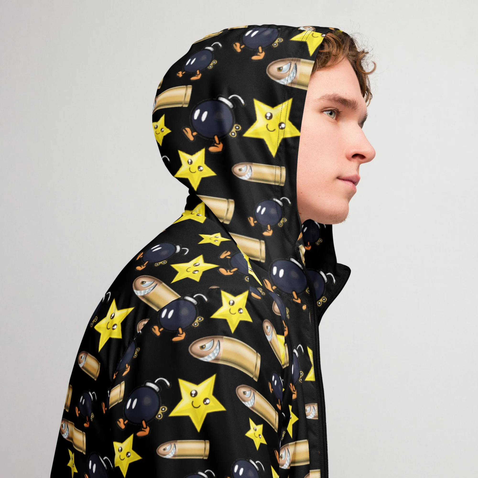 Bullet Bomb Star Men’s Windbreaker - Black