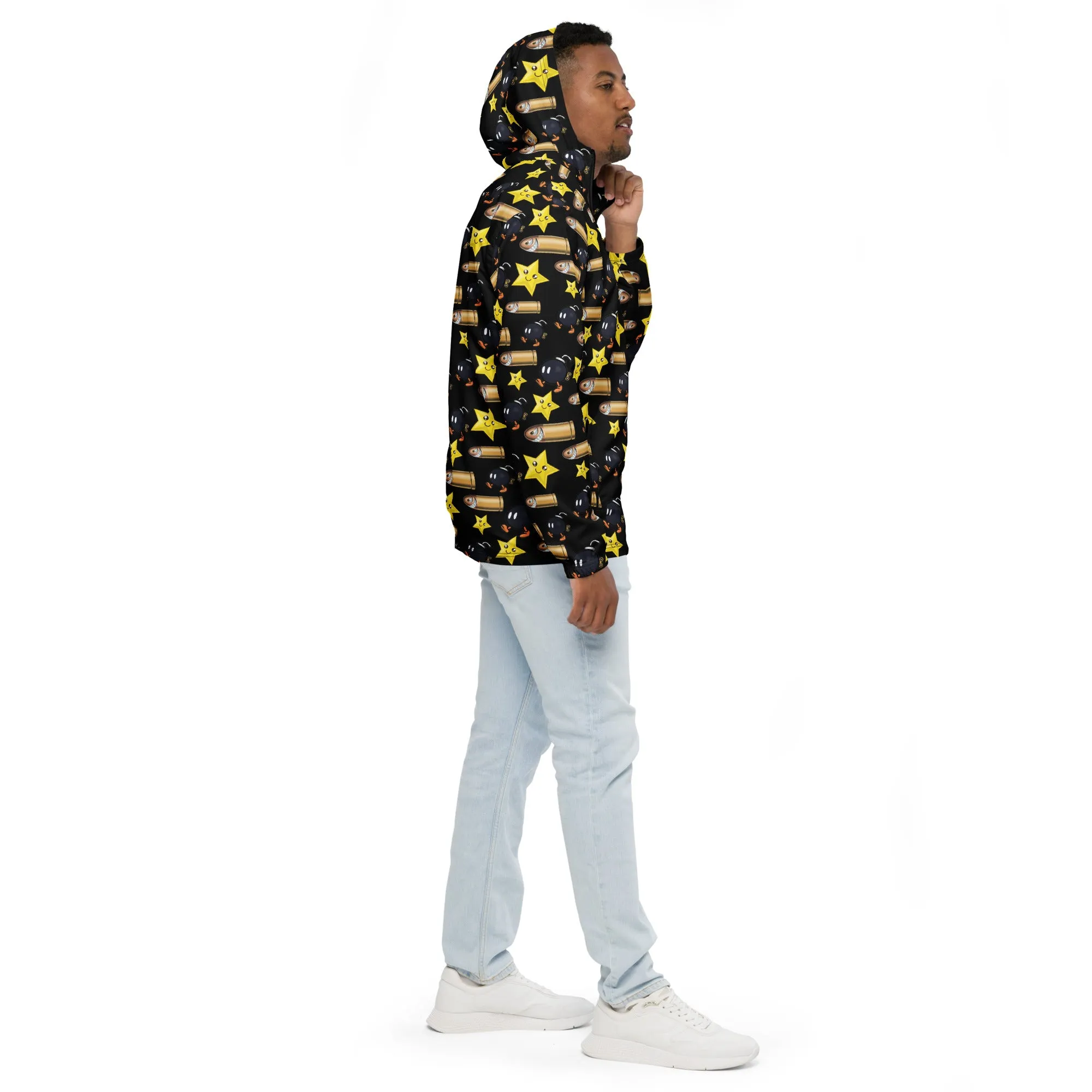 Bullet Bomb Star Men’s Windbreaker - Black