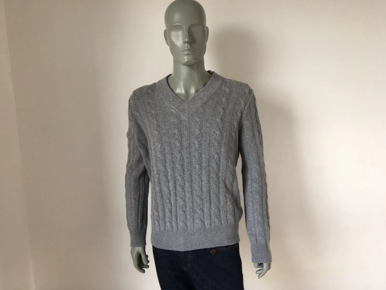 Cabled V Neck Sweater
