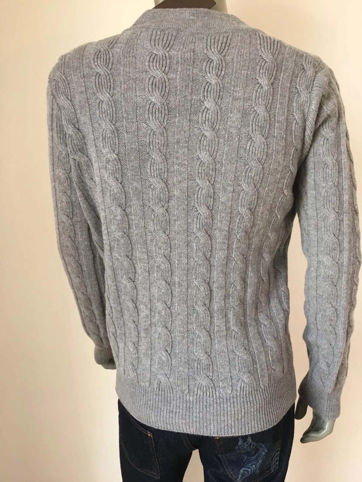 Cabled V Neck Sweater