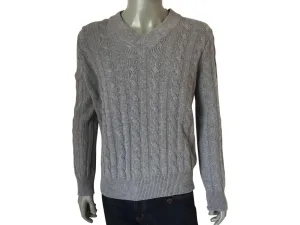 Cabled V Neck Sweater