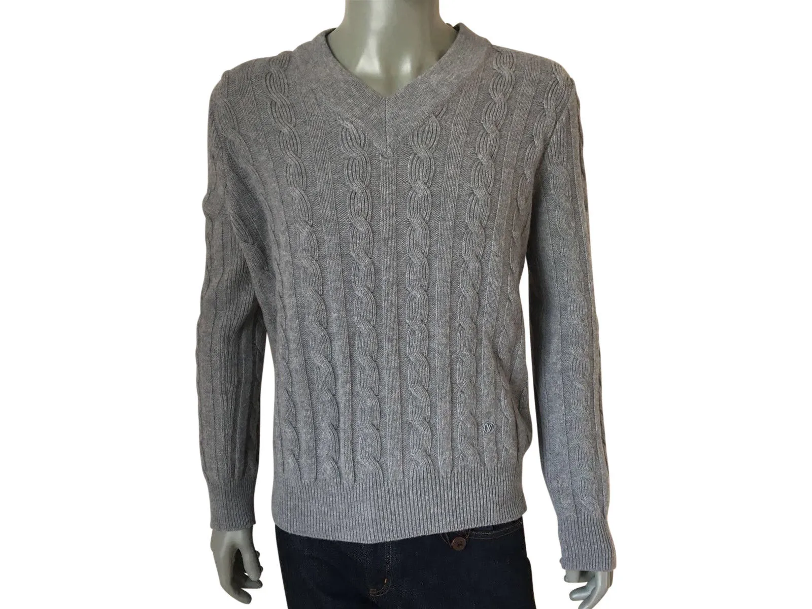 Cabled V Neck Sweater