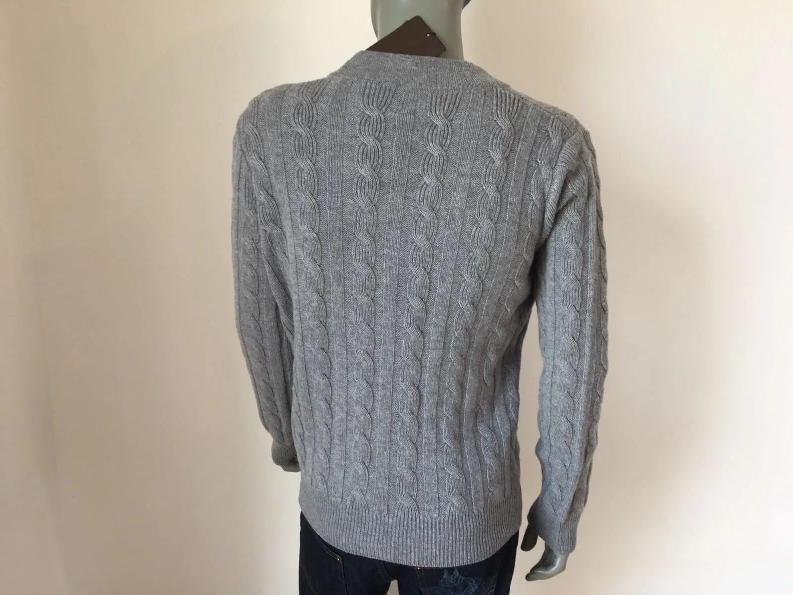 Cabled V Neck Sweater