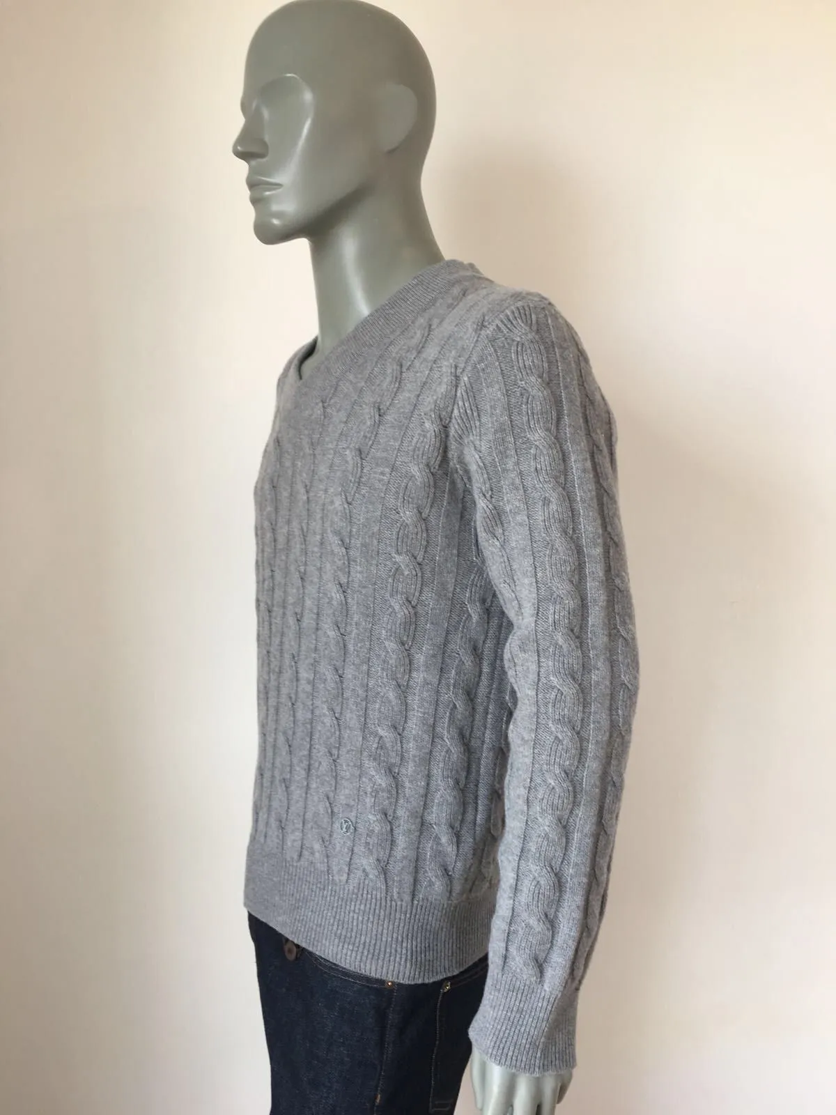 Cabled V Neck Sweater