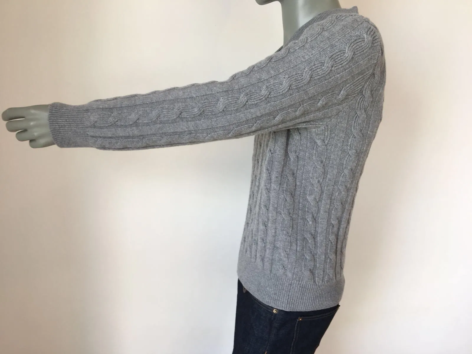Cabled V Neck Sweater