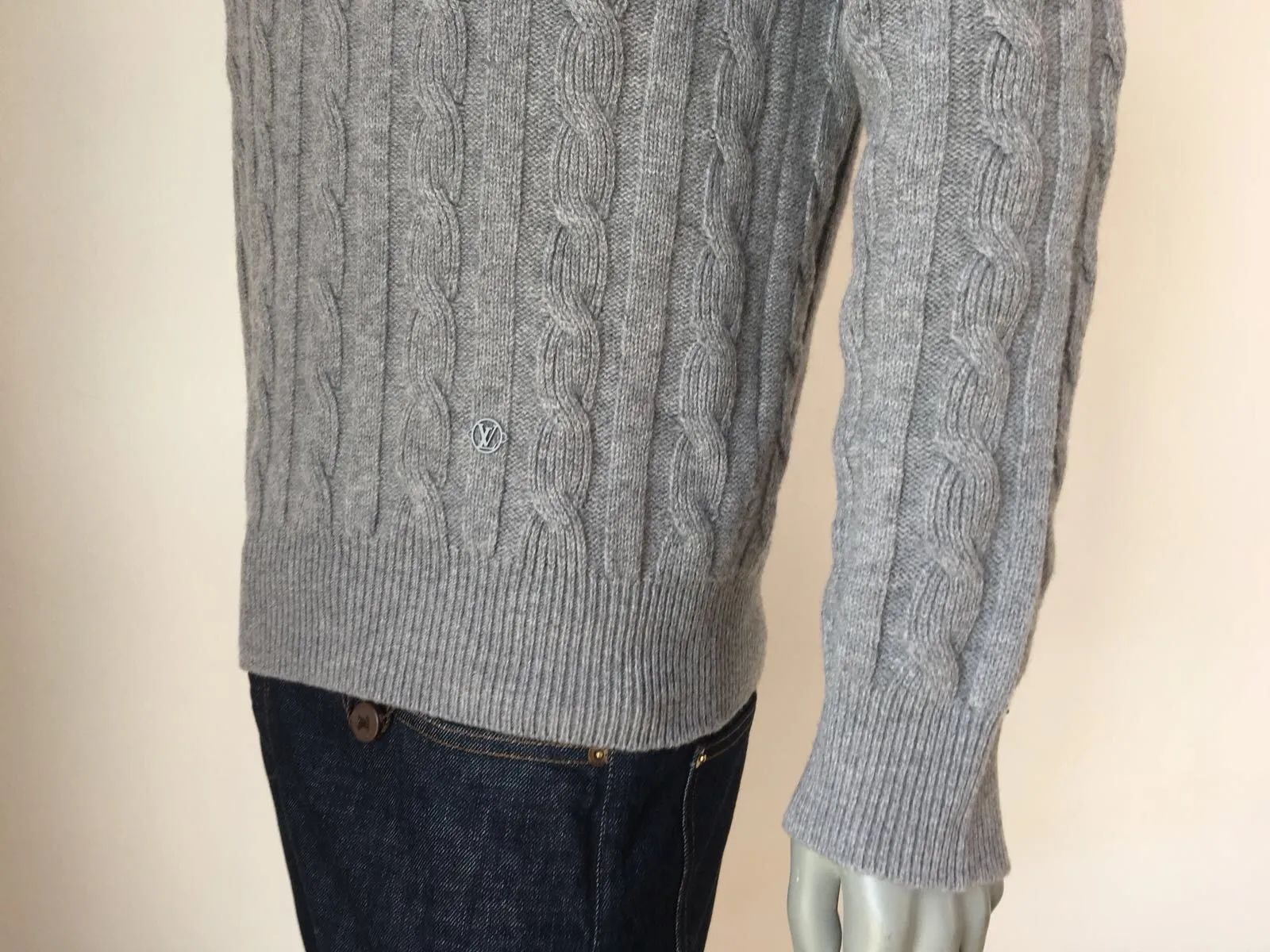 Cabled V Neck Sweater