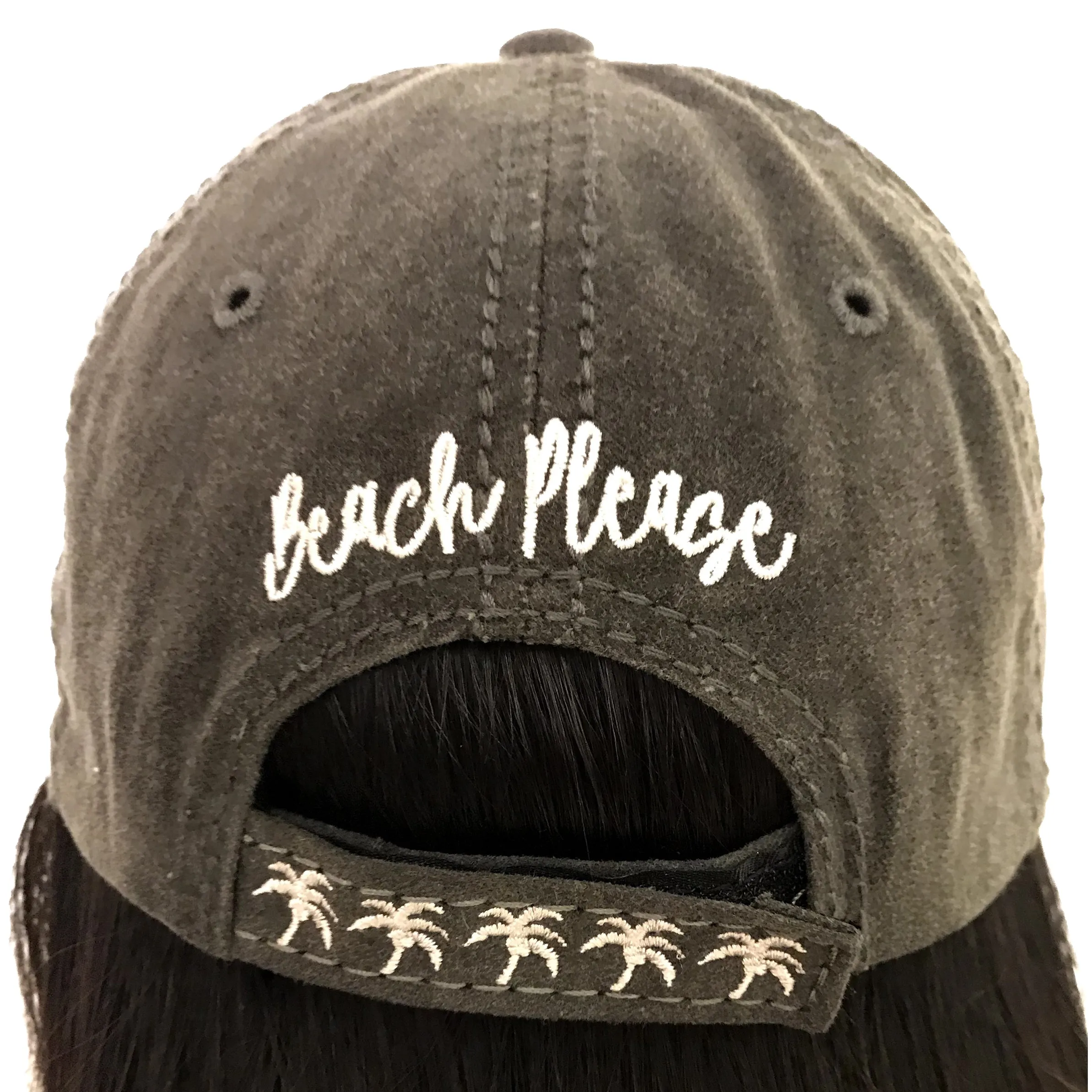 CAPS BEACH PLEASE DISTRESSED DENIM