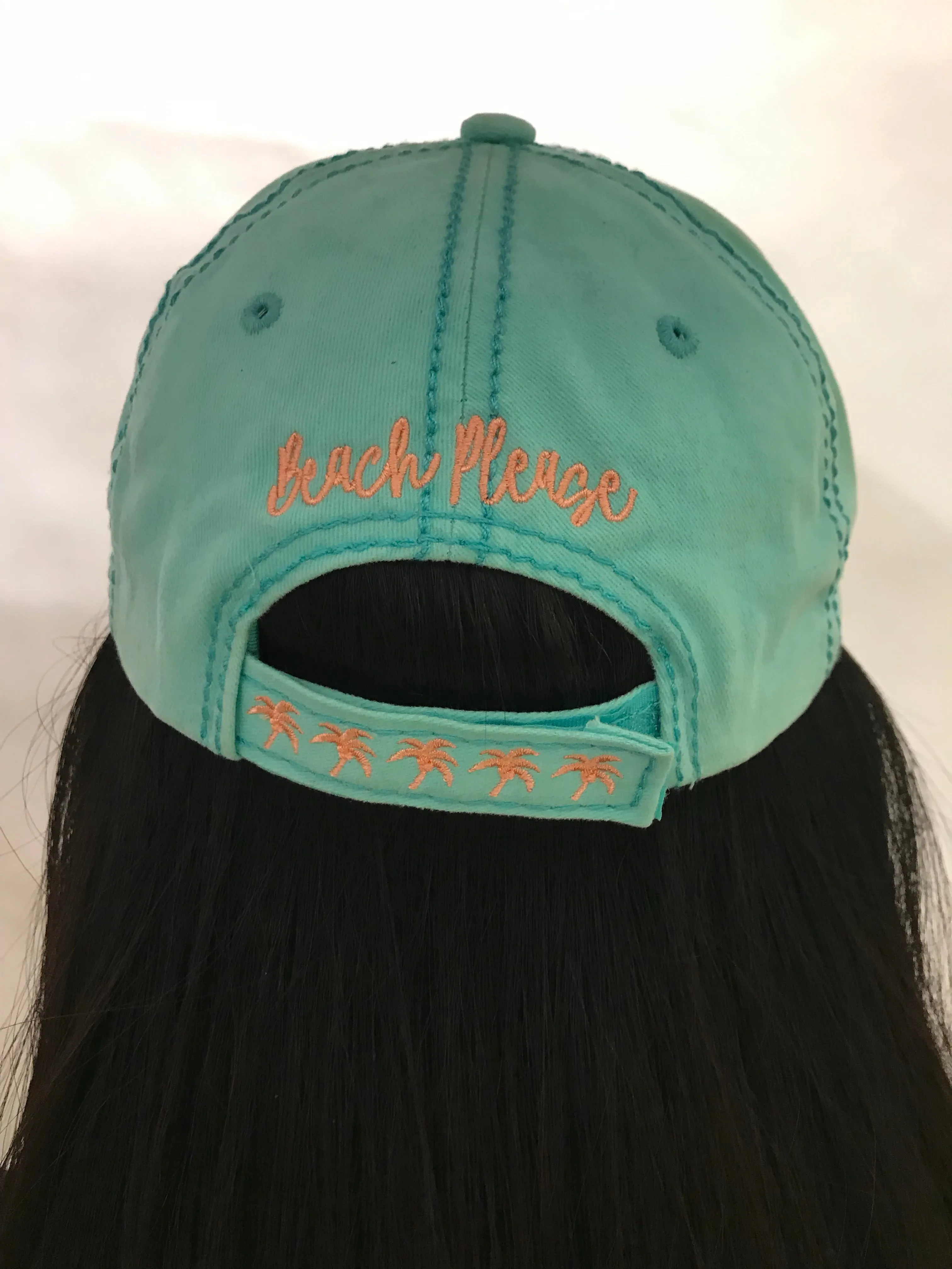 CAPS BEACH PLEASE DISTRESSED DENIM
