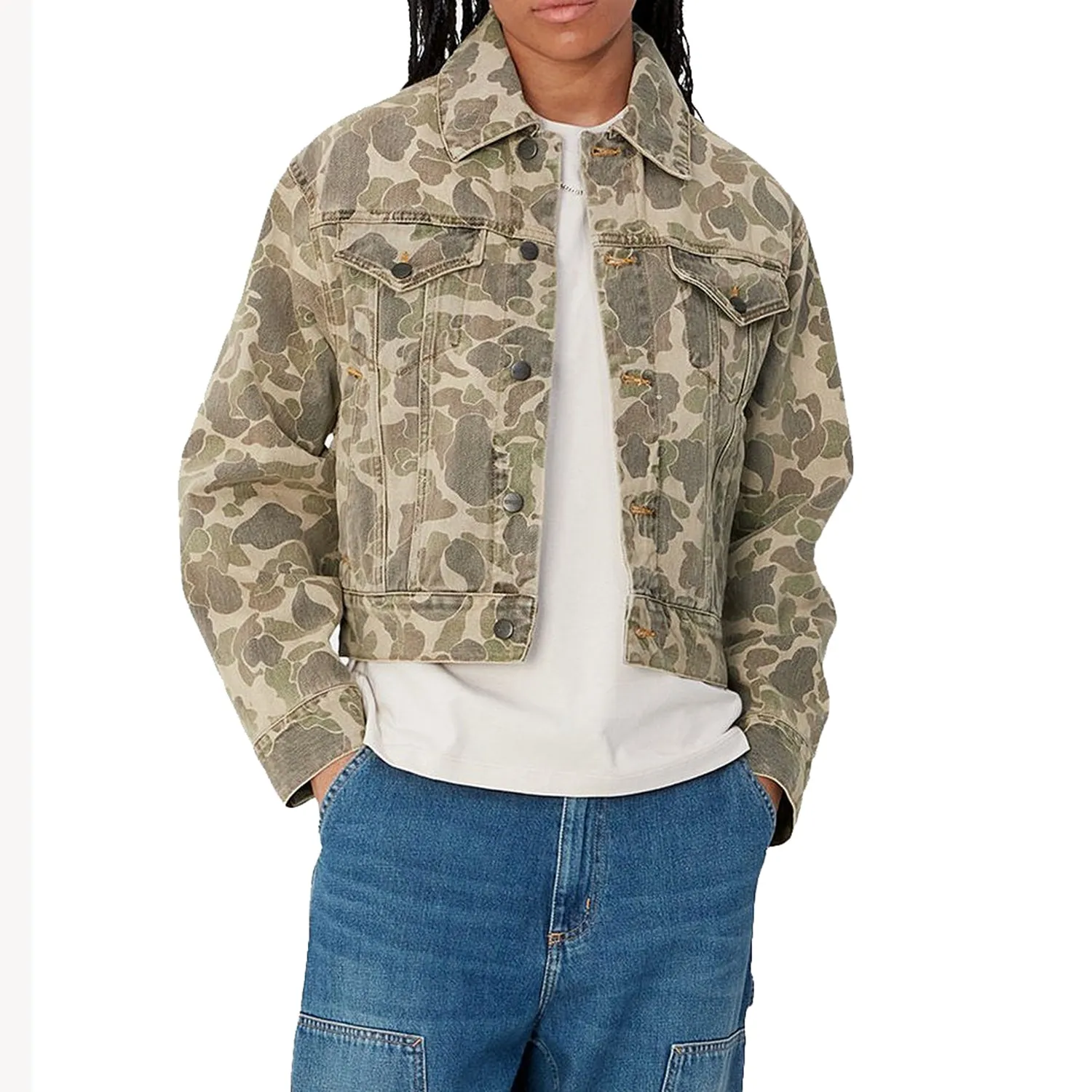 Carhartt WIP W'Duck Orell Jacket Camo Duck, Black Bleached