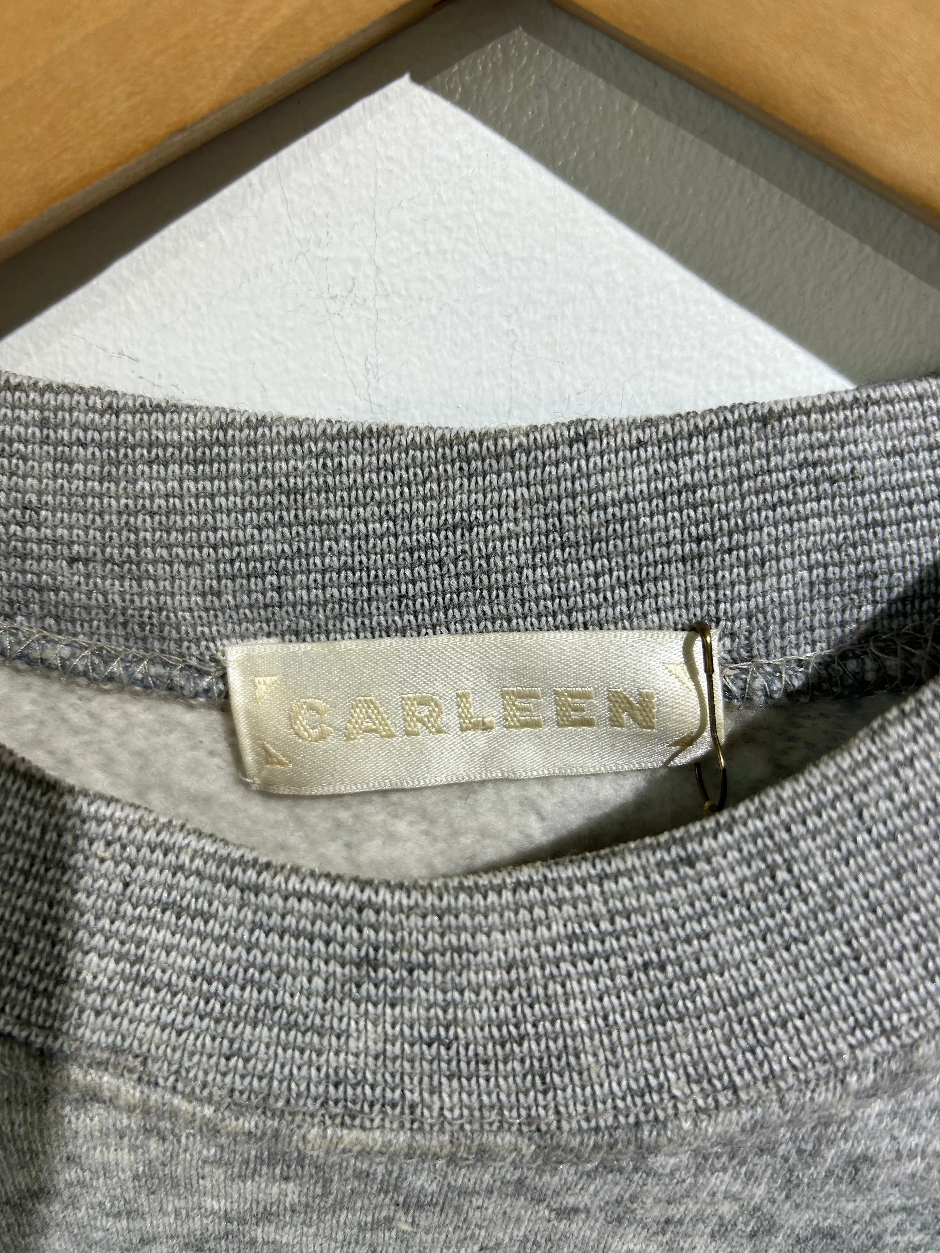 Carleen Grey Sweatshirt with Crochet Patch