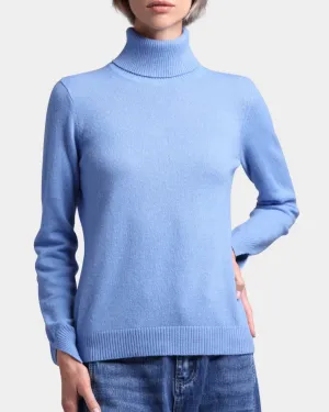 Cashmere Turtleneck Pullover w/Slit Sleeve | Minnie Rose
