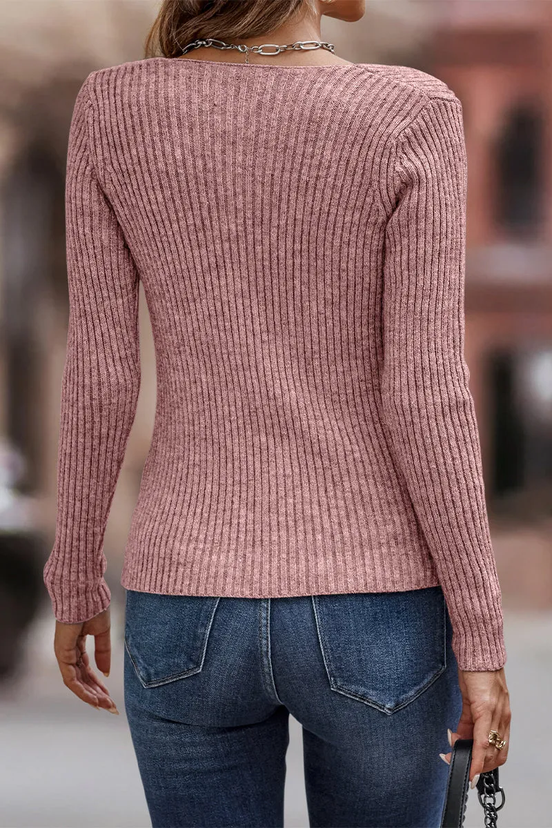 Casual Street Solid Color Oblique Collar Sweaters(7 Colors)