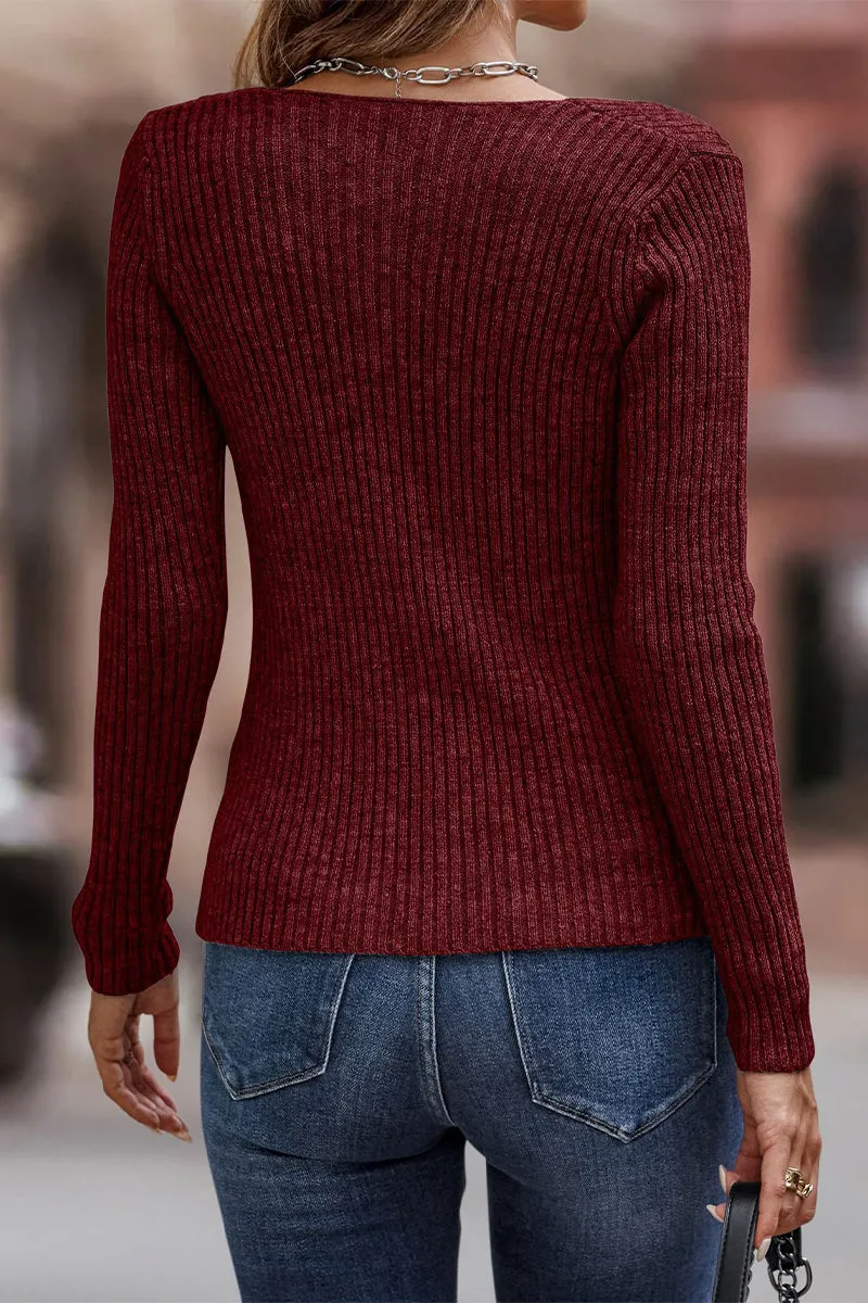 Casual Street Solid Color Oblique Collar Sweaters(7 Colors)