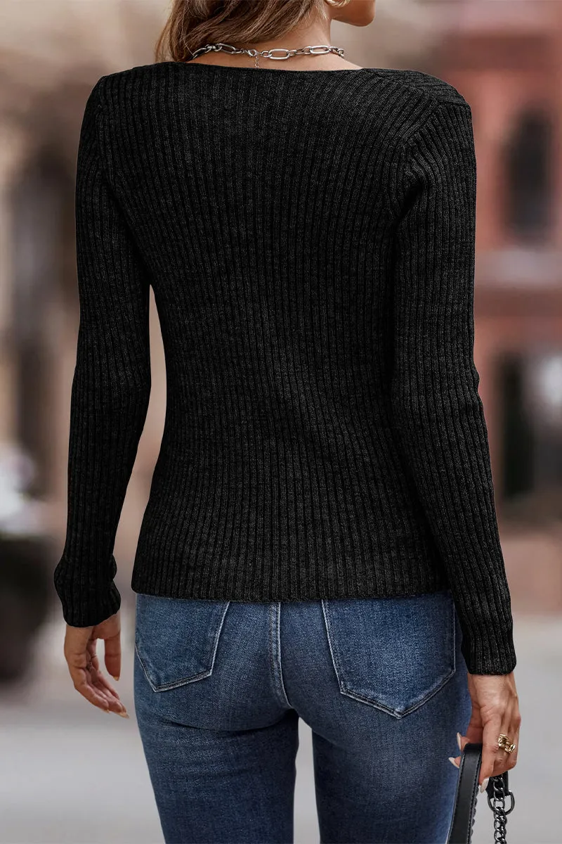 Casual Street Solid Color Oblique Collar Sweaters(7 Colors)