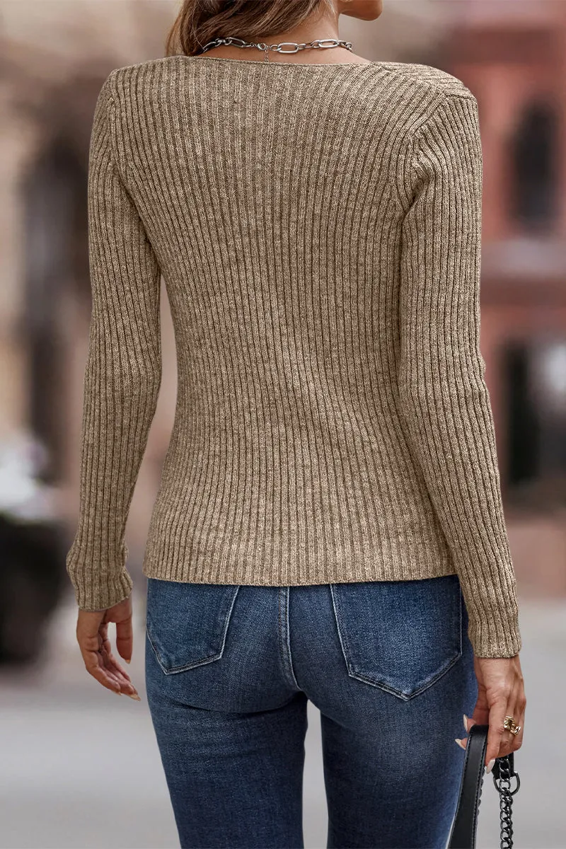 Casual Street Solid Color Oblique Collar Sweaters(7 Colors)
