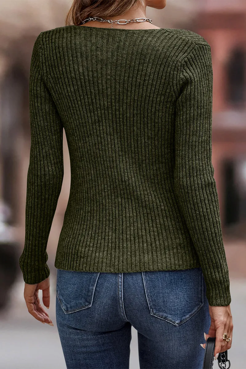 Casual Street Solid Color Oblique Collar Sweaters(7 Colors)