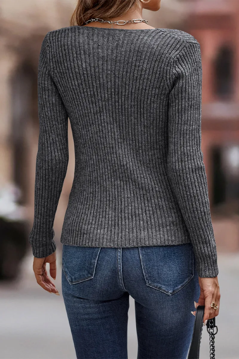 Casual Street Solid Color Oblique Collar Sweaters(7 Colors)
