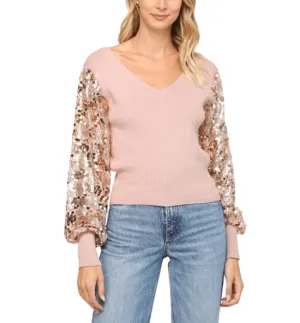 Cava Sequins Sleeve Top