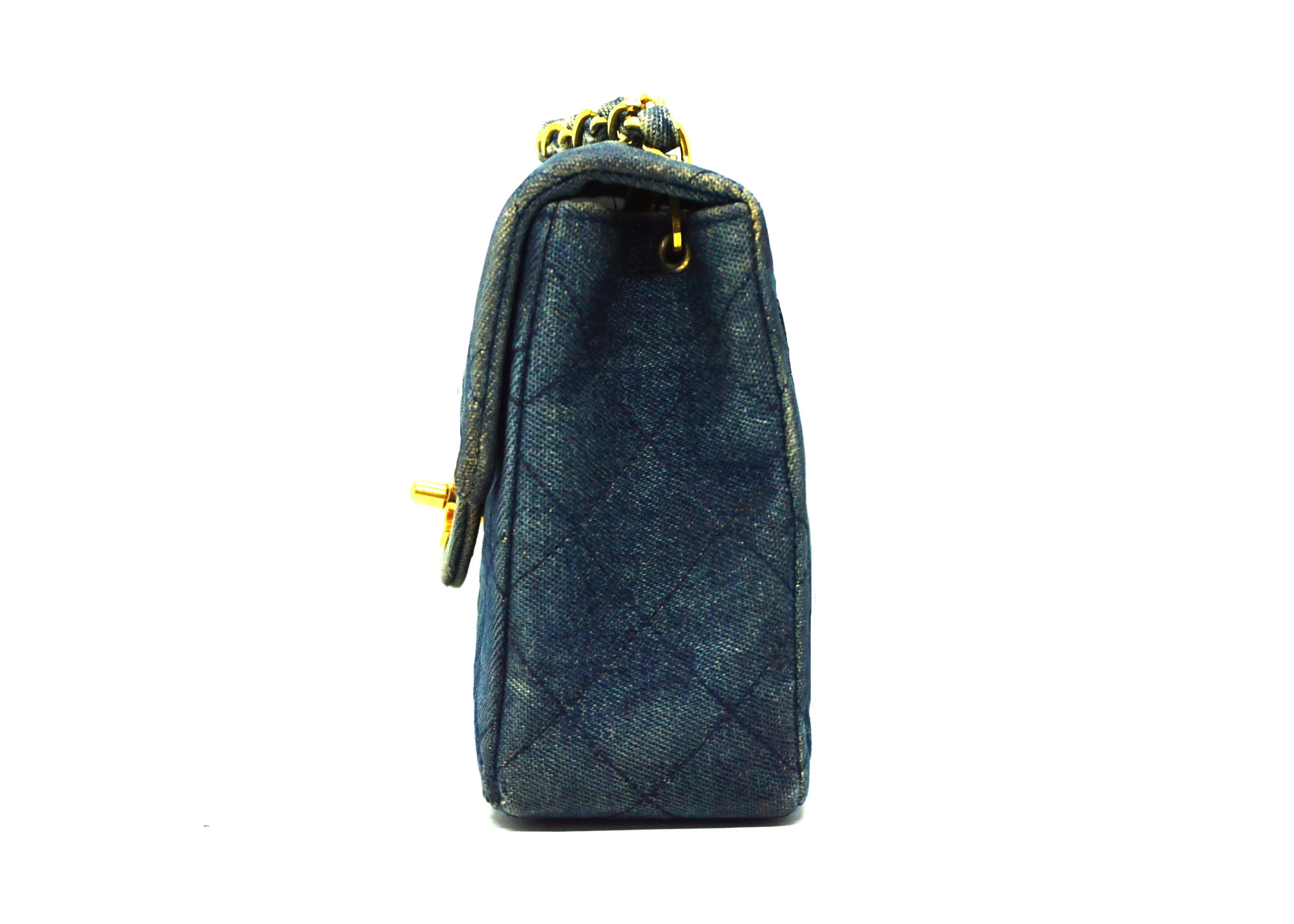 Chanel Vintage Rare Denim Classic Square Mini Flap