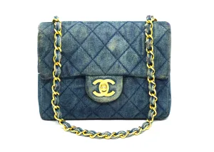 Chanel Vintage Rare Denim Classic Square Mini Flap