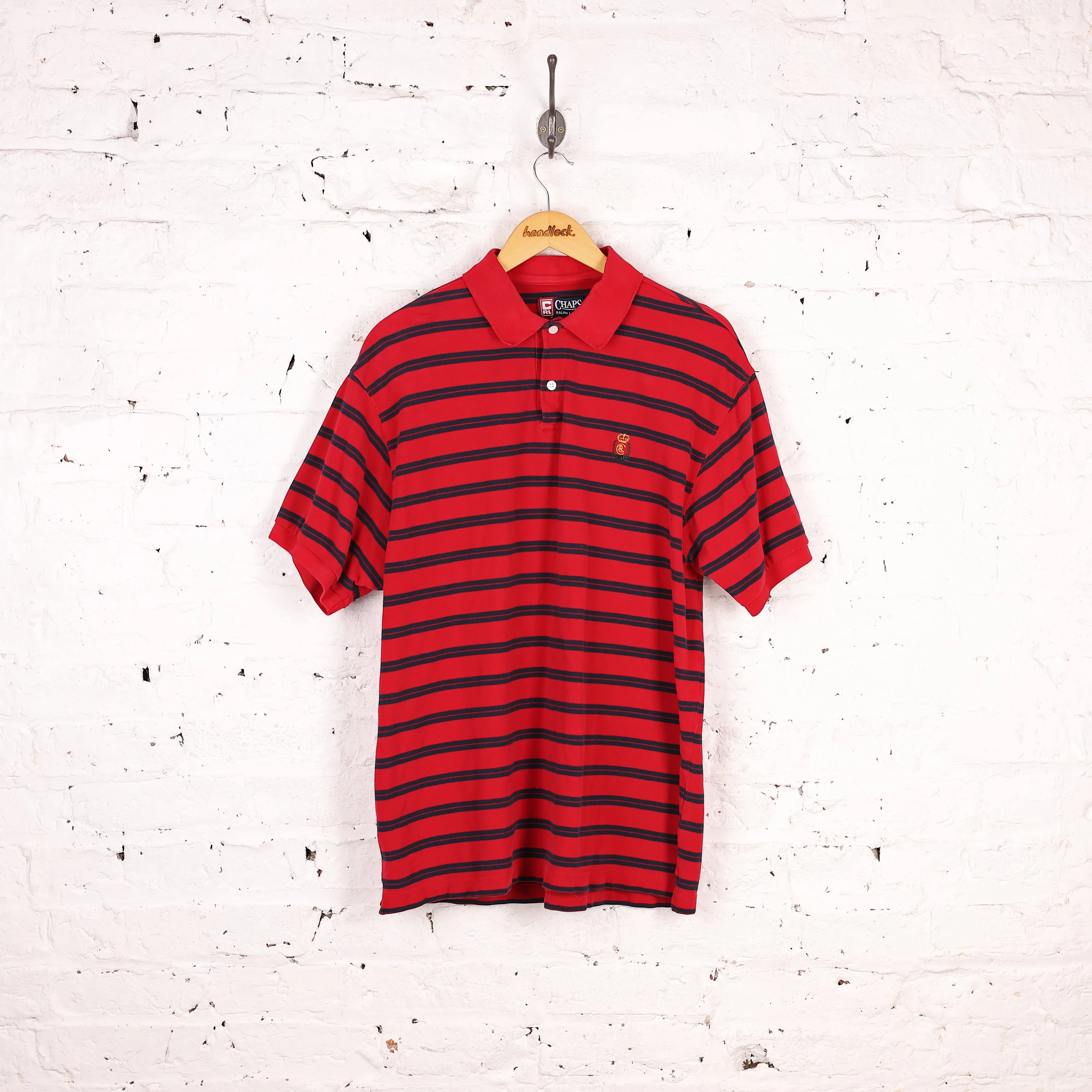 Chaps x Ralph Lauren Polo Short Sleeve Striped Polo Shirt - Red - XL