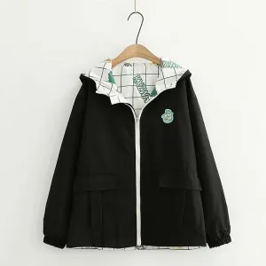 CHECK PRINT REVERSIBLE  HOODED JACKET UB2789