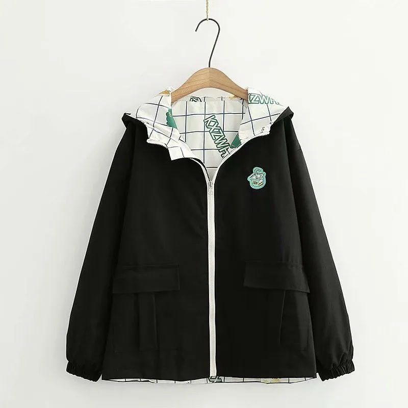 CHECK PRINT REVERSIBLE  HOODED JACKET UB2789