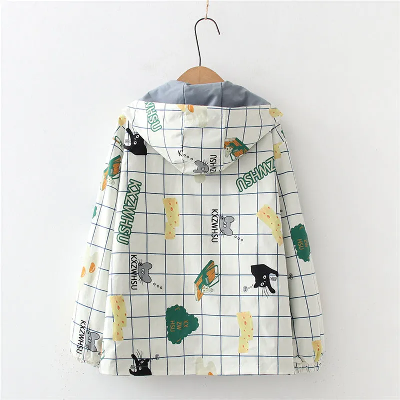 CHECK PRINT REVERSIBLE  HOODED JACKET UB2789