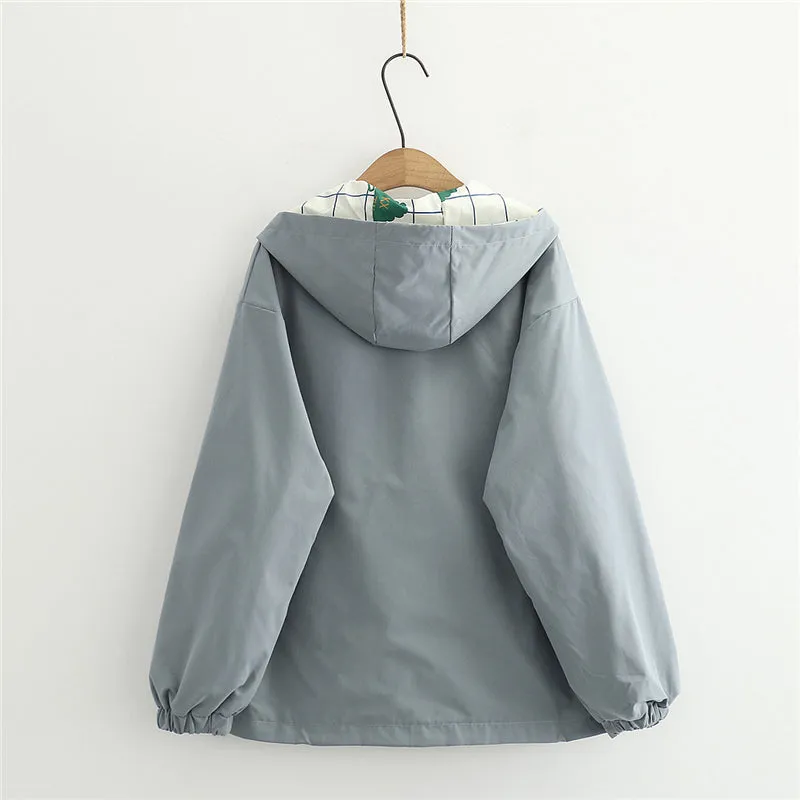 CHECK PRINT REVERSIBLE  HOODED JACKET UB2789
