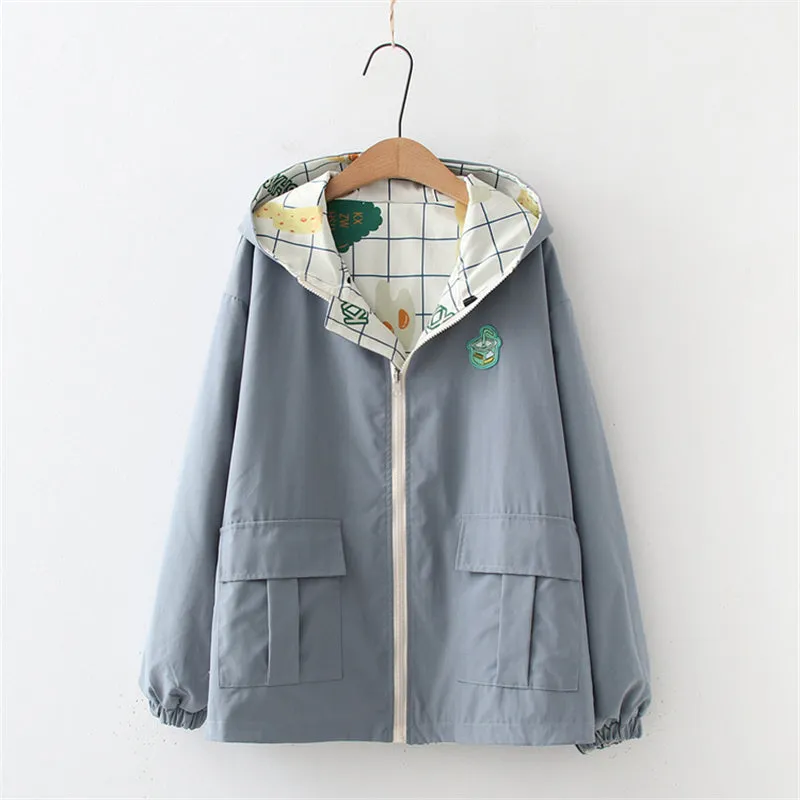CHECK PRINT REVERSIBLE  HOODED JACKET UB2789