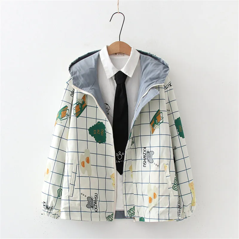 CHECK PRINT REVERSIBLE  HOODED JACKET UB2789