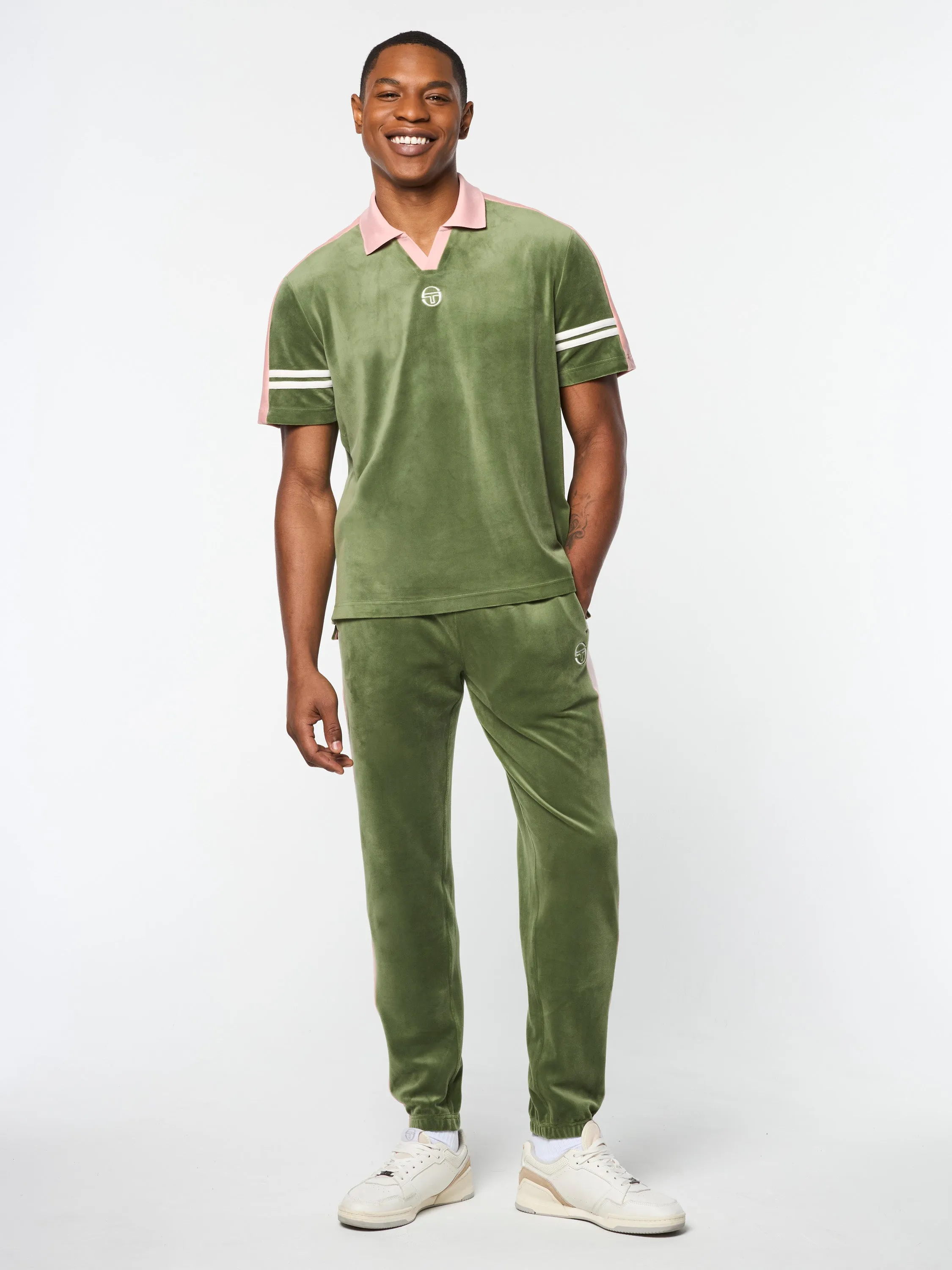 Cielo Velour Polo- Bronze Green