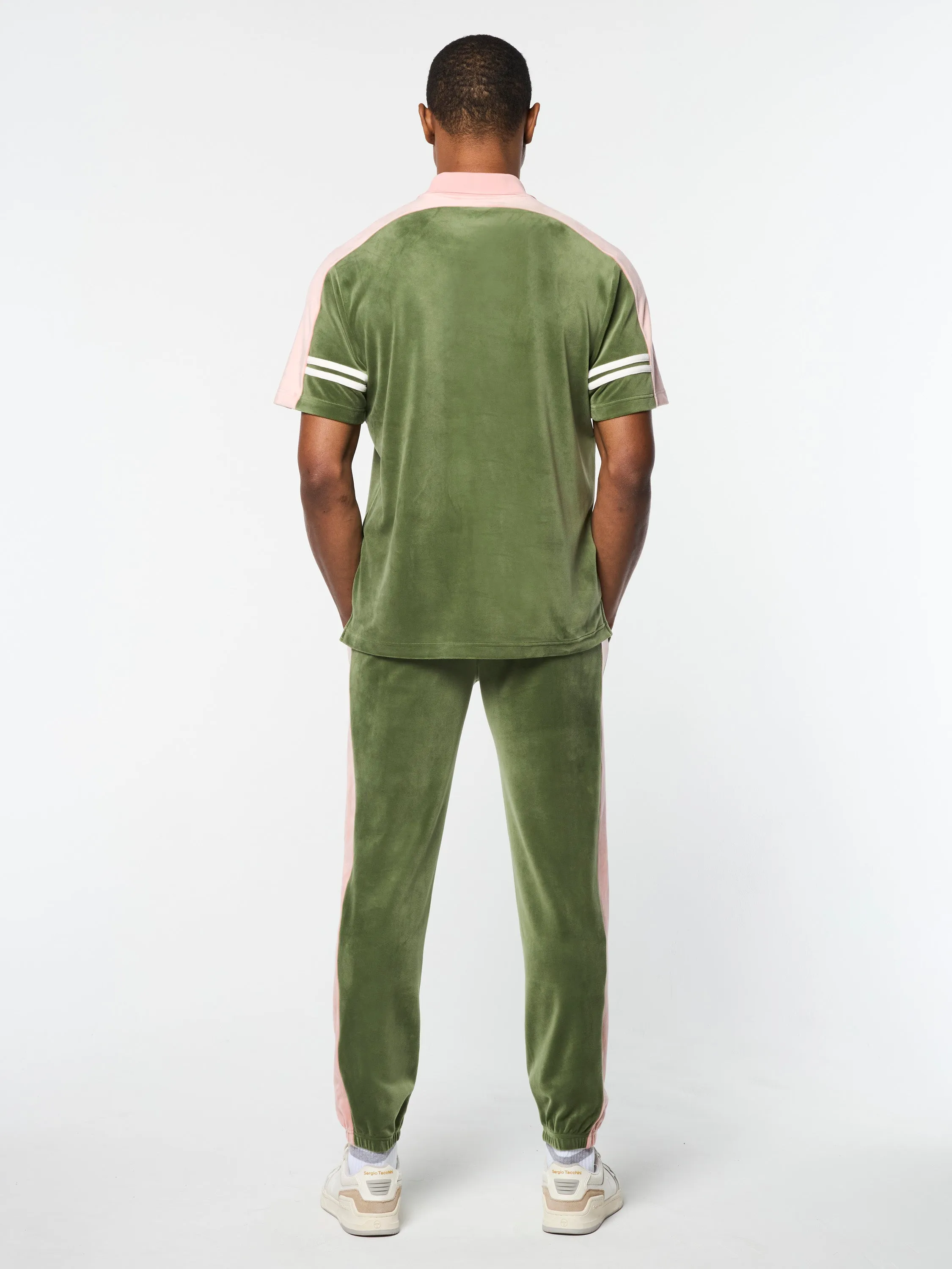 Cielo Velour Polo- Bronze Green