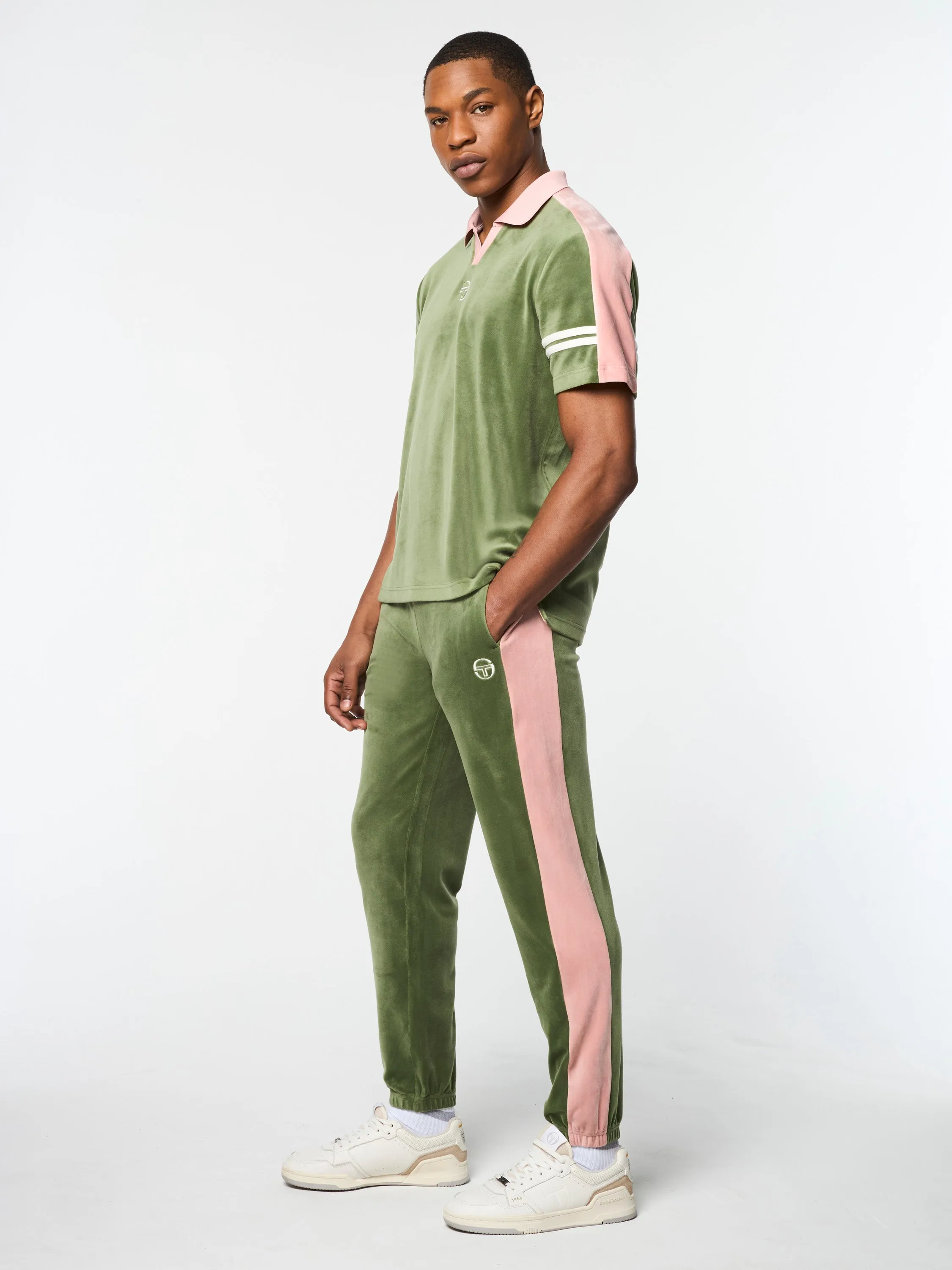 Cielo Velour Polo- Bronze Green