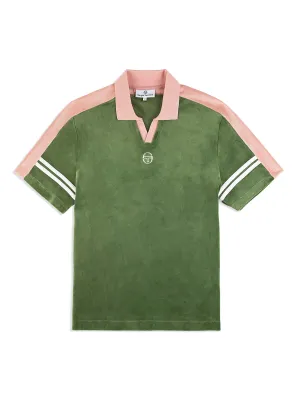 Cielo Velour Polo- Bronze Green