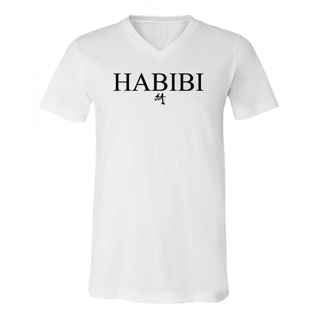 Classic White and Black Habibi V-Neck