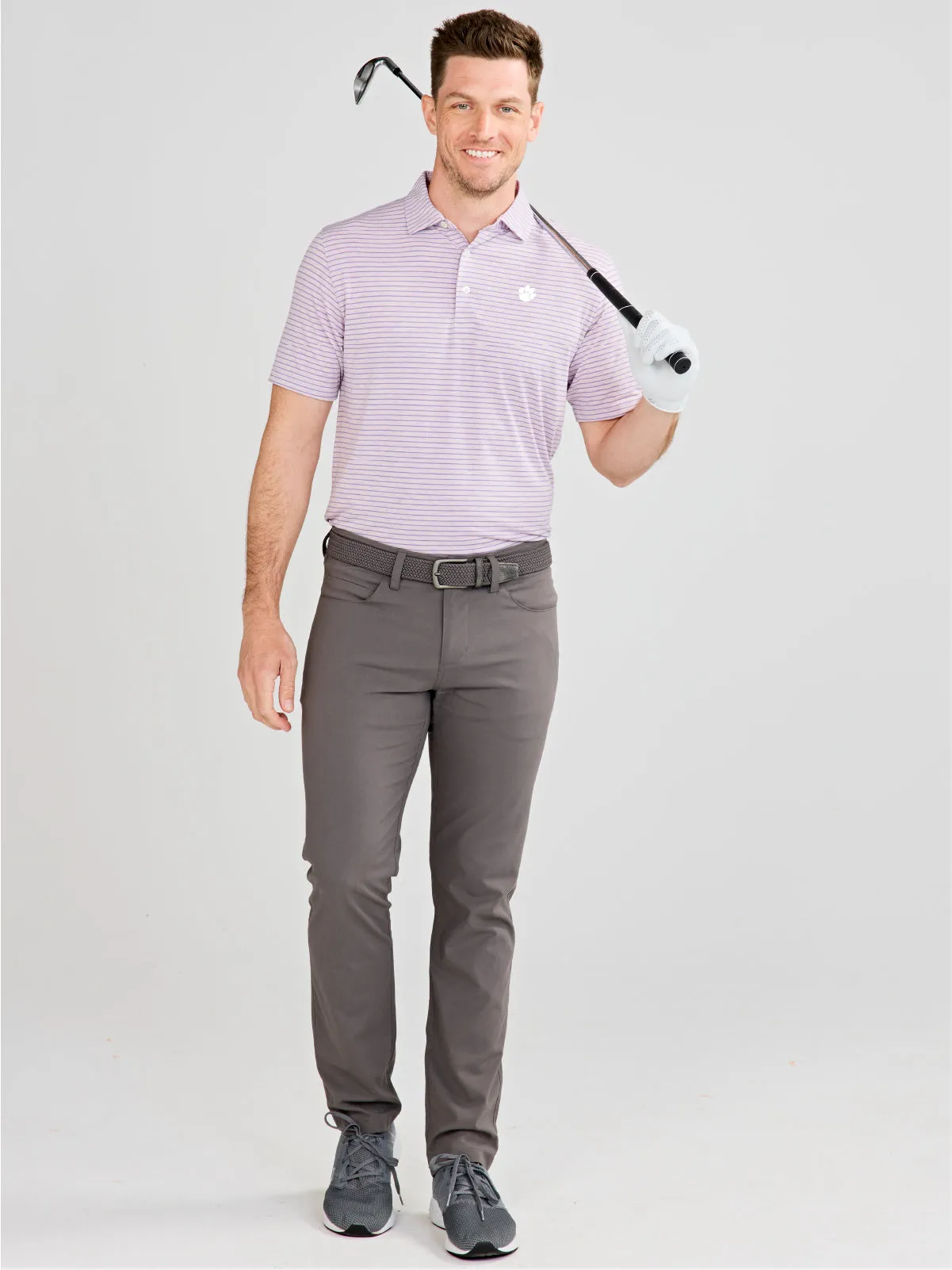 Cloud Polo - Brookline Stripe - Clemson