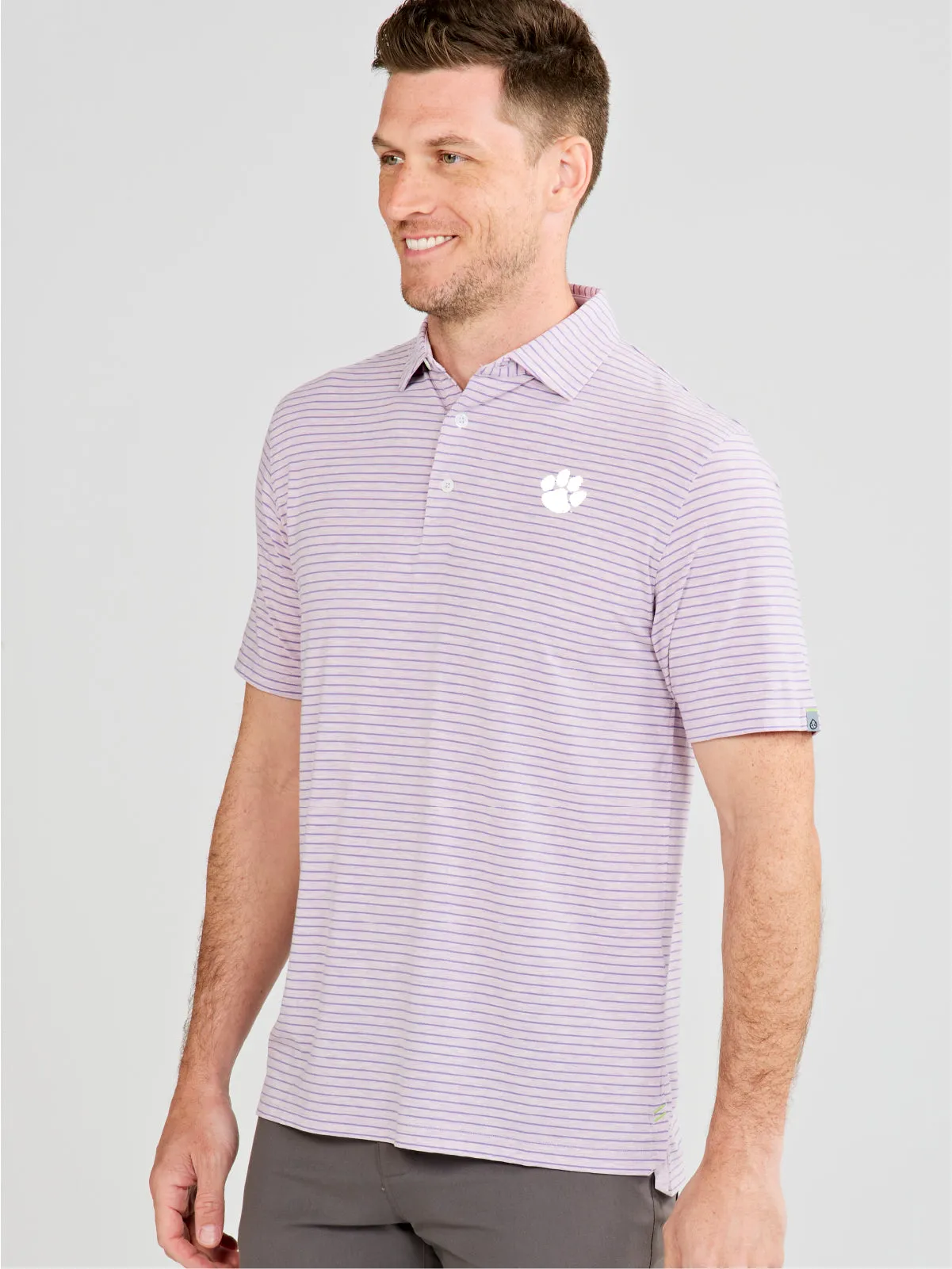 Cloud Polo - Brookline Stripe - Clemson