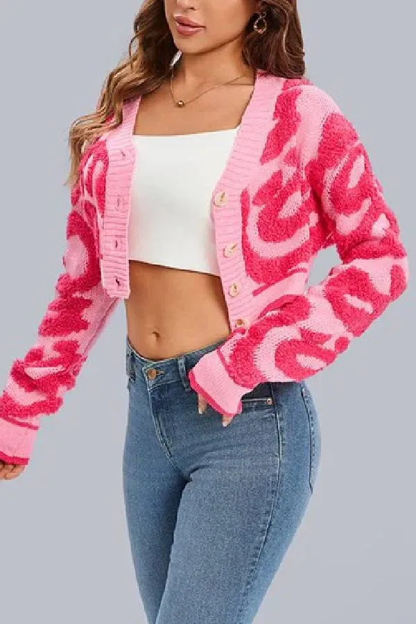 Color Block V-neck Knit Sweaters