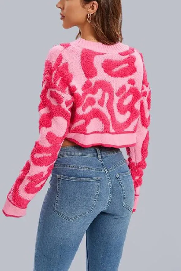 Color Block V-neck Knit Sweaters