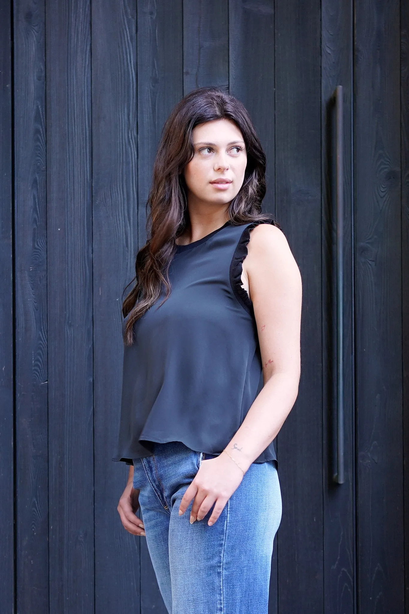 Current Air Classic Black Sleeveless Blouse